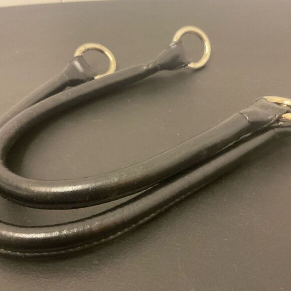 Mechi Bag Purse Replacement Handles 18" Long Silver and Black Ring Claps A - Picture 4 of 5